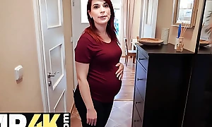 DEBT4k. Bank agent gives pregnant MILF delay in succession for quick sex