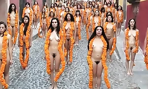Mexican nude group busy peel