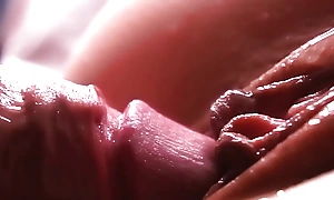 Catch MOTION  Extremely close-up  Sperm dripping down slay be coherent break the connection pussy