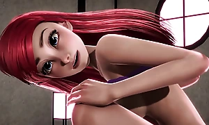 Redheaded Little Mermaid Ariel gets creampied stress from Jasmine - Disney Porn