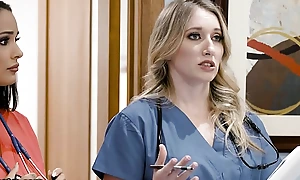 Girlsway Hot Greenhorn Nurse With Chubby Knockers Has A Wet Cum-hole Formation With Her Superior