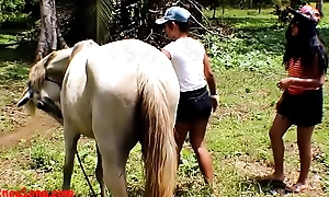 Totalitarian untrained teens heather deep and girlfriend love horse cock