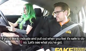 Fake Driving School Amoral mad about ride for tattooed busty chubby ass beauty